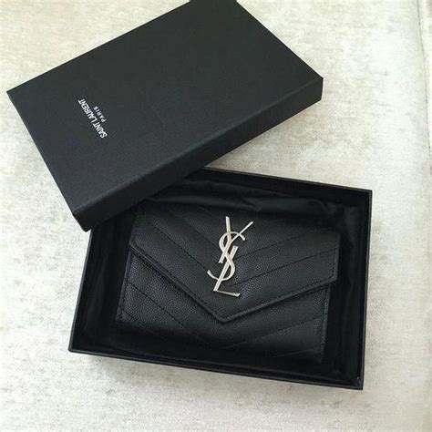 ysl wallet black on black|ysl monogram wallet price.